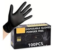 Gissroys Guantes de examen de nitrilo de cuidado Guantes desechables negros para el cuidado de mascotas Peluquería Limpieza de alimentos Discos de cocina Guantes desechables