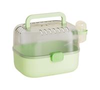 Gissroys Jaula de viaje transpirable para hámsters cierres de seguridad de limpieza rápida dispensador de agua adjunto transportador portátil jaula desmontable con botellas de agua