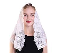 Gissroys Las Mujeres Oración Envoltura Para Sus Trajes Bufanda Para Vestido De Boda Envoltura Elegante Y De Moda Bufanda De Tulle De Encaje Transpirable Oración, Blanco, Talla única