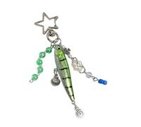 Gissroys Llavero de pez oscilante auténtico diseño de criatura marina flexible articulaciones mochilas decoración para uso diario llavero de pescado realista, verde, Talla única