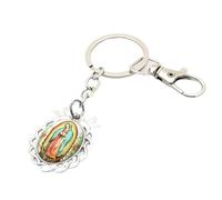 Gissroys Llavero para mujer con diseño "Nuestra Señora de Guadalupe", ornamento clave adecuado para bautizo y primera comunión, regalos religiosos regalos de bautizo