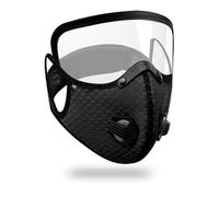 Gissroys Máscara facial antipolvo con filtros de carbono activos y válvulas de aire Cubiertas de polvo para carpintería con construcción Máscara facial deportiva