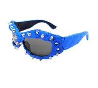 Gissroys Nieten Sporty Gafas de sol Tonos de moda ligeros para escenarios de viaje Festival de música Sombra Fotografía Suministro de moda femenina, azul, talla única