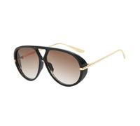 Gissroys Novedad de gran tamaño sombra marco de metal ligero lente polarizada para mujeres hombres gafas de sol moda moda tonos de gran tamaño, Té doble, Bright black