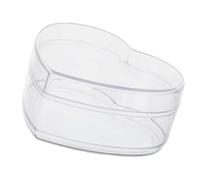 Gissroys Organizador de acrílico redondo y corazón transparente con tapa recipiente acrílico cajas de almacenamiento para pastillas de caramelo uñas perlas caja organizadora transparente con tapa