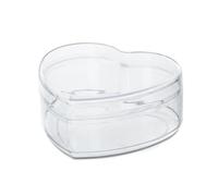 Gissroys Organizador de acrílico redondo y corazón transparente con tapa recipiente acrílico cajas de almacenamiento para pastillas de caramelo uñas perlas caja organizadora transparente con tapa
