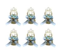 Gissroys Paquete de 6 cajas huecas de hierro para caramelos, para guardar objetos pequeños, exquisita artesanía para guardar pequeños accesorios, color rojo