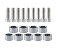 Gissroys Paquete De 9 Arandelas Y Tornillos Para El Colector De Escape Arandelas Y Tornillos De Aluminio Fijaciones De Alto Rendimiento Para Motores De Vehículos Tornillos De Carreras