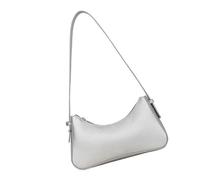 Gissroys Pequeñas medias lunas Bolsos de hombro para mujer Retro Clásicos Clutches Hobos Bolsa de transporte y bolso Bonitos bolsos bajo el brazo, plata