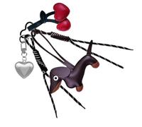 Gissroys Portallaves multiusos de PU resistente accesorio de moda portátil para mujeres de moda todos los días uso diario llavero para perros, Negro