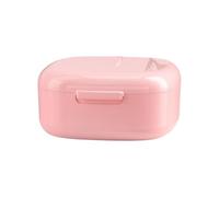 Gissroys Prótesis con bandeja de remojo y estante de secado para retenedores, organizador de viaje a prueba de fugas, caja de almacenamiento de plástico no tóxico, estructura de secado con agujeros de