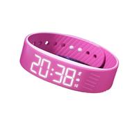 Gissroys Reloj silencioso con alarma de vibración y carga USB. Cómoda correa de silicona para dormir profundo. Despertar natural mejora la calidad del sueño. Pulsera de alarma vibratoria, rojo