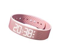 Gissroys Reloj silencioso con alarma de vibración y carga USB. Cómoda correa de silicona para dormir profundo. Despertar natural mejora la calidad del sueño. Pulsera de alarma vibratoria, b