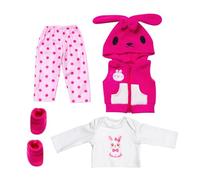 Gissroys Ropa para muñecas de 18 pulgadas Conjunto de ropa de tela suave lavado traje renacido con patrón de dibujos animados para niños juegos de rol para hacer juegos de ropa de muñecas