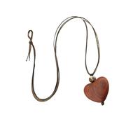 Gissroys Simple Elegante Corazón De Madera Colgante Collar Diseños Accesorios Para Las Mujeres Los Estilos Naturales Y Individualistas Hecho A Mano Colgante De Corazón De Madera Adoptar, talla única