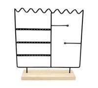 Gissroys Soporte para joyas artístico con base de madera extraíble, soporte para pendientes, organizador de escritorio ajustable para pendientes, anillos, cadenas, soporte para joyas, talla única