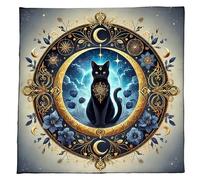 Gissroys Tarots Mantel Gatos Patrón Floral Astrología Altares Tela Diosa Tarjetas Mesa Tapiz Suministro Tarjetas Dios Mesa Decoraciones de Pared