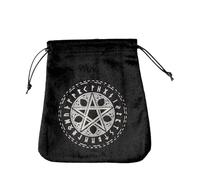 Gissroys Tarots Oracles - Bolsa de almacenamiento de tarjetas para joyas, dados, bolsa suave con cordón, accesorios de adivinación para entusiastas del tarot, bolsa con cordón, negro 3, Talla única