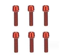 Gissroys Tornillos de cabeza cónica de acero inoxidable con arandelas para bicicletas de carretera y bicicleta de montaña, tornillos de cabeza cónica de acero inoxidable con arandelas, 6 unidades