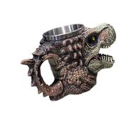 Gissroys Vasos de resina fáciles de limpiar con diseño de dinosaurios. Fácil de limpiar, ideal para bebidas y artículos de almacenamiento. Taza de dinosaurio con acero inoxidable