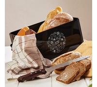 Gistad Panera Chapa metálica Tapa de bambú 44 x 16 x 21 cm (AnchoxAltoxLargo) Rectangular Klarstein