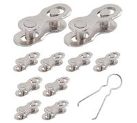 GisWell Candado de cadena para cadena de bicicleta, 10 velocidades, compatible con Shimano, cierre rápido para bicicleta de montaña y bicicleta de carretera, con alicates, color plateado