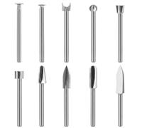 Giswell Juego de 10 piezas de tallado en madera, accesorios Dremel Dremel para grabado y bricolaje carpintería, accesorios para aficionados artesanos, acero blanco resistente, acabado plateado