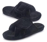 Git-up Zapatillas de Estar por Casa para Mujer Espuma de Memoria con Soporte del arco Gancho y bucle Diabético Amplio Punta abierta Zapatos de Casa Interior Exterior, Arco-Negro 36