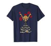 Gitana Flamenca Baile Dibujo Divertido Vintage Andalucía Camiseta