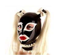 GITDOT Látex Cabeza Cubrir con peluca, Látex máscara de cabeza Capucha de goma para Fiesta Club Wear Juego de roles (M)