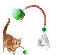 Gitekain Automatic Cat Toy Ball, Rechargeable Interactive Pet Toy, Ball Indoor Cats, Fast Rolling Rotating for Furry Babies, 3.15x2.56x2.17 Inches, Green, Red, Gray