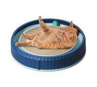 Gitekain Cat Scratch Pad, Round Cardboard Scratcher, Corrugated Paper with 2 Toy Balls, Non-Slip Play Training Rest Enrichment for Kitten, Interior Use, 15,75 x 2,76 pulgadas, Green, Blue