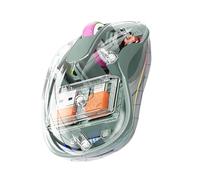 Gitekain Control de computadora portátil inalámbrico, control de computadora trimodo transparente, recargable, sala de estar, aula, estudio, clic silencioso para trabajar, aprender, jugar