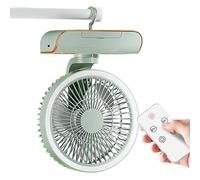 Gitekain Desk Circulator Fan with Remote Control, Wall-Mounted Quiet Cooling Fan, 5 Wind Speeds and 2-Speed Lighting, Rechargeable Battery for Bedroom, Bedside, 9.84x7.09x4.13 inches