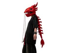 Gitekain Disfraz de Dinosaurio Esqueleto de Peluche - Cráneo Y Espina Dorsal En 3D | Traje de Dinosaurio Realista y Vestible - Para Fiestas De Halloween Y Representaciones