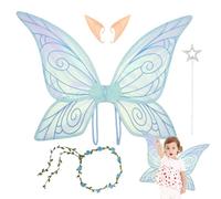 Gitekain Fairy Wings Set, Butterfly Costume Wing, Lightweight Role Play Props, Colorful Dress Up Accessories for Girls Halloween Cosplay Wedding Party Christmas Holiday, 64x43cm