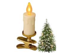Gitekain Flameless LED Candles, Battery-Powered Clip Candle Lights, Flickering Festival Candlelight for Party, Wedding, Bedroom, Garden, Tree Decor, Holiday Indoor Outdoor Celebration, 15x5x5cm