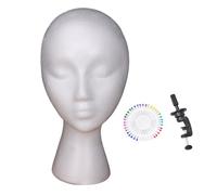 Gitekain Foam Mannequin Head, Wig Stand, Lightweight Foam Base, Space Saving Display Tool, Styling Accessory for Hat, Glasses Holding, Salon Use, and Home Organization, 11.02x6.5 inches