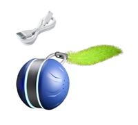 Gitekain Interactive Cat Toy Ball, Rechargeable Rolling Ball with Soft Feather, Automatic Moving Pet Exercise Toy, Smart Kitten Chewing Game for Indoor Play, Active Fun