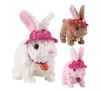 Gitekain Interactive Rabbit Toy - Soft Twitch Nose, 7.48 Inches Jumping Bunny Engaging Pet for Children, Boys and Girl Ideal, for Playroom Bedroom, Nursery Car Seat or Indoor Play