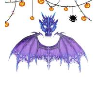 Gitekain Kids Dragon Traje, Dinosaurio Disfraz para Adultos, Dragon Cosplay Props, Dragon Face Masque and Wings, Dragon Halloween Costume Set, Adult Dragon Dress-Up Kit, Dragon Costume for Cosplay