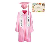 Gitekain Kindergarten Graduation Hat Gown, Toddler Graduations Set, 2025 Graduate Photo Suit, Lightweight Transpirable Fabric, Adjustable Cap, Aged 5-13 Years, Ideal para School, Black