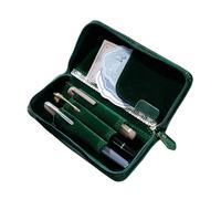 Gitekain Leather Pen Pouch Vintage Stationery Storage with 3 Slots, Fountain Pen Pouch for Travel, Home, Workplace, School, Study, Artist, Drawing, Journaling, Sketching, Handcrafted Leather Case