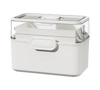Gitekain Medicine Organizer, 3-Tier Removable Medication Storage Box, Home Medicine Gabinete, Pill Organizer with Tray 11,22x6,69x6,1 inch for Family, Seniors, Daily Health
