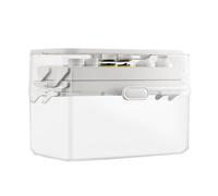 Gitekain Medicine Organizer, Double Layer Storage Box, Large Capacity Medical Case for Medicine, Snacks, and Stationery, Car, Travel, 11,81 x 7,09 x 9,25 pulgadas, White