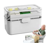 Gitekain Medicine Organizer, Home Medicine Gabinete Organizer, Removable 3-Tier Medication Case Tools Container with Tray for Family, Men, Senior, 11.22x6.69x6.1 pulgadas