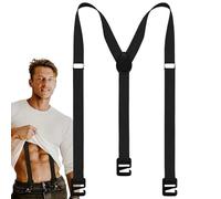 Gitekain Men Clip On Suspenders, Adjustable Y-Back Straps, Fashion Accessories, Ideal for Hiking Outdoor, Black Size, Comfortable Under Clothing Fit, 35.43x0.98x0.2 inches