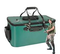 Gitekain Plegable Fish Bucket, Live Fish Container, Portable Water Carrier, Storage Bag with Strap, Fishing Accessories for Travel, Beach, Hiking, Outdoor Picnic, 15,75 x 9,45 x 9,06 pulgadas