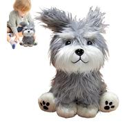 Gitekain Plush Schnauzer Dog Toy, Stuffed Animal Companion, Soft Animal, Adorable Facial Details, Cozy Nap Buddy, Good for Adults, Children, Bedroom Decor, Gifting, Emotional Comfort