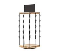 Gitekain Portable Chip Stand, Snack Rack Organizer, Rotating Candy Display with Message Board, Wooden Base Food Storage Holder, Ideal for Home, Kitchen, Store Events 8.66x16.73 Inch